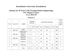 M.Tech. Civil (Transportation Engg. ) (I to IV semesters ) w.e.f. 2014-15