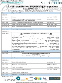 NGS Symposium Programme