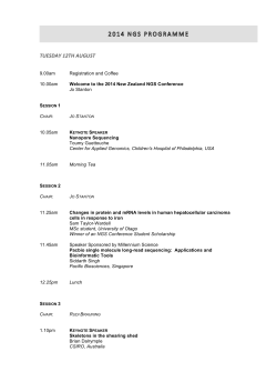 2014 NGS Programme - 2015 NGS Conference