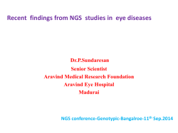 Recent findings from NGS studies in eye diseases
