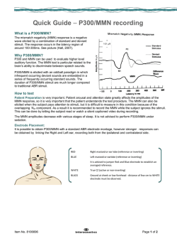 Quick Guide – P300/MMN recording