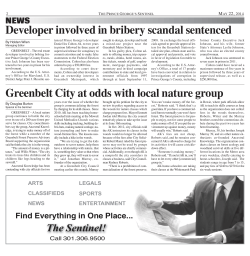 Developer involved in bribery scandal sentenced Greenbelt City at