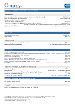 economic conditions related to the em@ney plc card limits of use