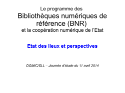 Bibliothèques numériques de référence (BNR)