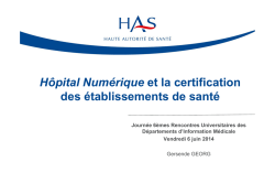 HOPITAL NUMERIQUE CERTIFICATION G GEORG HAS