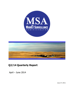 MSA 2014 Second Quarter Report