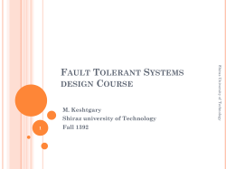 Fault tolerant System design Course