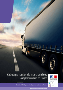 Cabotage routier de marchandises - Ministère du Développement
