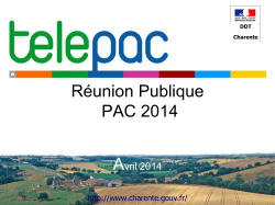 Diaporama de présentation de la PAC 2013 et 2014