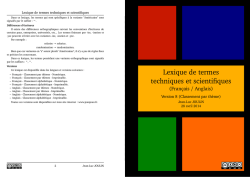 Lexique de termes techniques et scientifiques