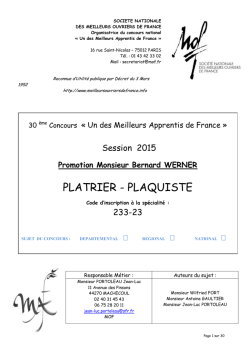 Plâtrier-plaquiste - Meilleurs Ouvriers de France