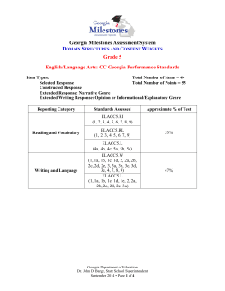 GM Grade 5 Test Bluepints - Georgia Department of Education