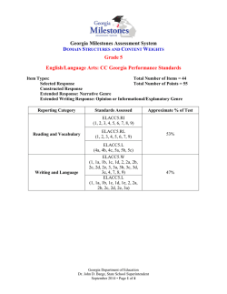 GM Grade 5 Test Bluepints - Georgia Department of Education