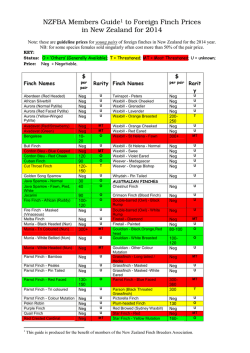 Members guide to foreign finch prices in New Zealand