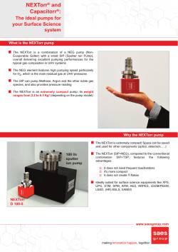 NEXTorr and Capacitorr The ideal pumps for your