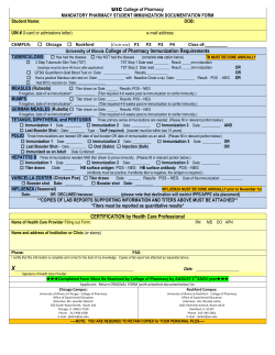 Immunizations - University of Illinois at Chicago
