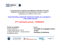 Présentation / bilan 2011-2014 de CIMReV – S. Drapier