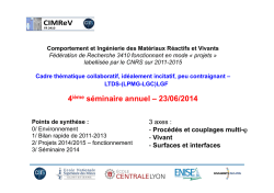 Présentation / bilan 2011-2014 de CIMReV – S. Drapier