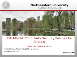 PatchDroid: Third Party Security Patches for Android
