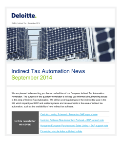 Indirect tax Automation News - September 2014
