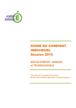 GUIDE DU CANDIDAT INDIVIDUEL Session 2015