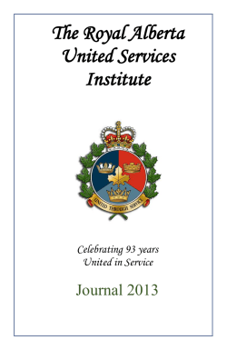 2013 Journal - Royal Alberta United Services Institute