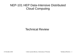 NEP-101 HEP Data-Intensive Distributed Cloud Computing