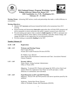 2014 National Estuary Program Workshop Agenda