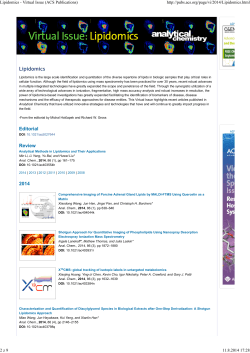 Lipidomics - Virtual Issue (ACS Publications)