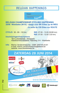 Kalender Belgian Cycling Happenings 2014