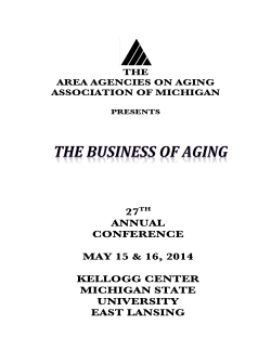 2014 Program Invitation - Area Agencies on Aging