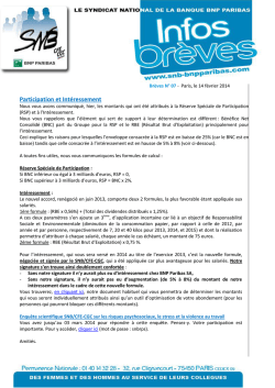 Infos Br&egrave;ve 07 / 2014 - SNB/CFE