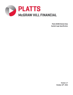 Platts M2MS Market Data Symbol Logic Specification Version 1.7