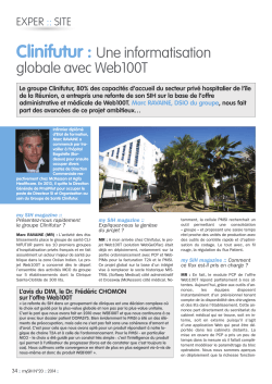 Clinifutur : Une informatisation globale avec Web100T