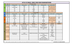 Engg S1 End Sem Examination Timetable for RK Valley
