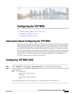 Configuring the TCP MSS