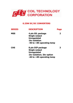 0.25W DC/DC CONVERTERS SERIES DESCRIPTION Page MSS 4