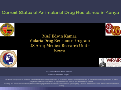 Current status of Antimalarial Drug Resistance