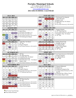 District Calendar - Portales Municipal Schools