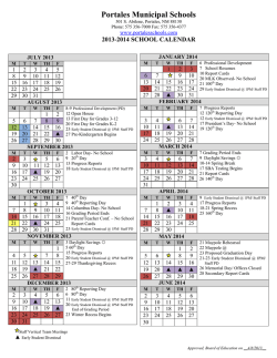 District Calendar - Portales Municipal Schools