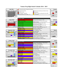 Venture Prep High School Calendar 2014