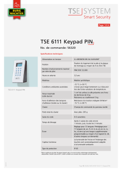 TSE 6111 keypad PIN - Burg