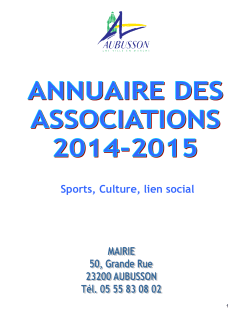 Annuaire des Associations 2014 2015