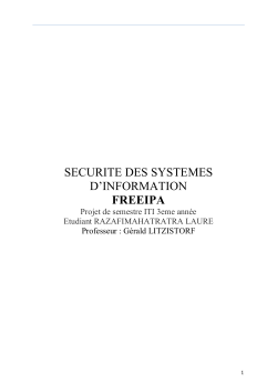 SECURITE DES SYSTEMES DʼINFORMATION FREEIPA