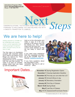 Next Steps - International Programs