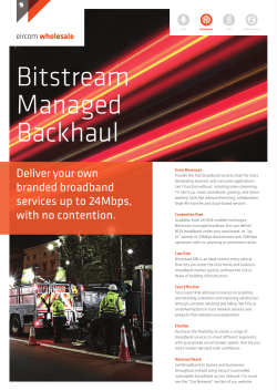 Bitstream Managed Backhaul Factsheet