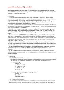 Assemblée générale 2014 - Prat Poulfanc Sport