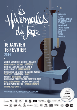 16 JANVIER 16 FÉVRIER - Les Hivernales du Jazz