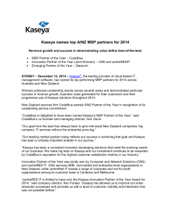 Kaseya names top A/NZ MSP partners for 2014