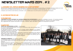 Newsletter Mars 2014 - LGE Locminé Génération Entreprises